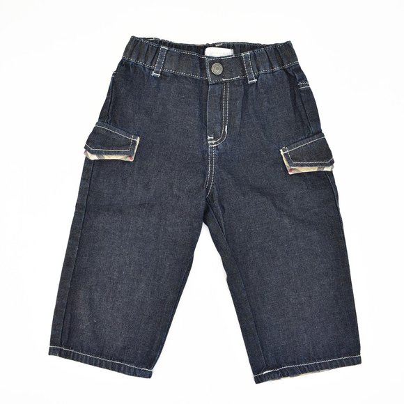 BURBERRY: Blue, Denim & "Nova Check" Logo Jeans - Picture 1 of 8